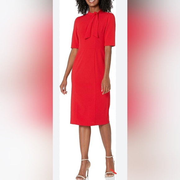 Donna Morgan red crepe dress - Picture 1 of 3